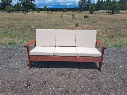 Redwood Couch 66" Wide in Mahogany Stain