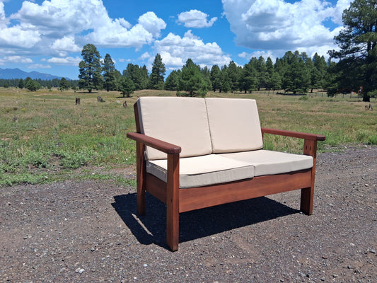 Redwood Loveseat 44" Wide in Mahogany Stain