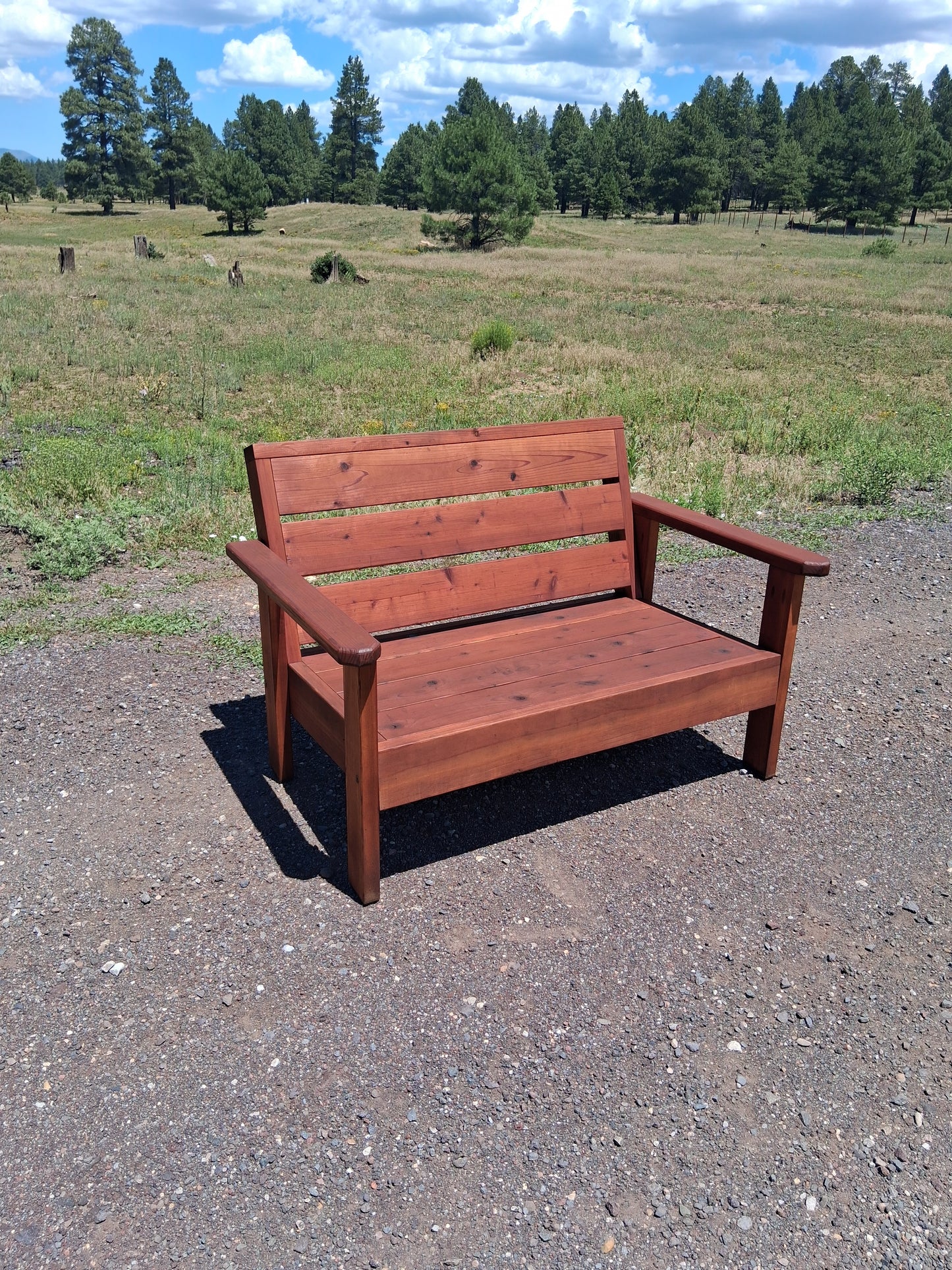Redwood Loveseat 44" Wide in Mahogany Stain