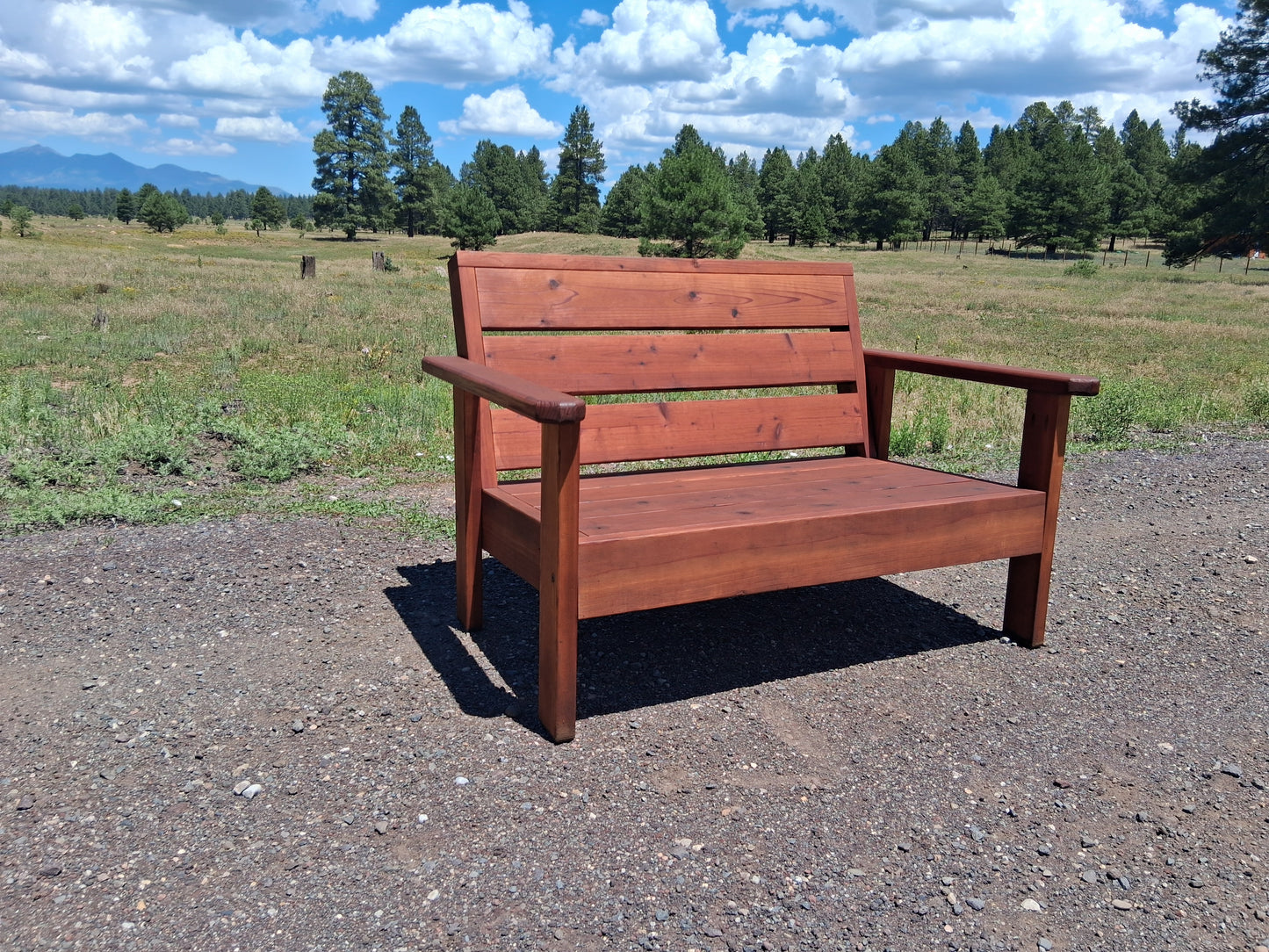 Redwood Loveseat 44" Wide in Mahogany Stain