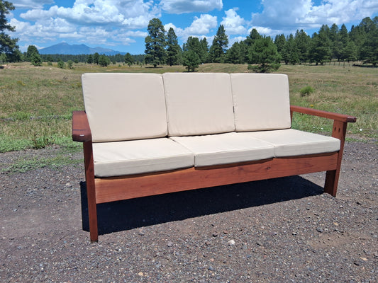 Redwood Couch 66" Wide in Mahogany Stain