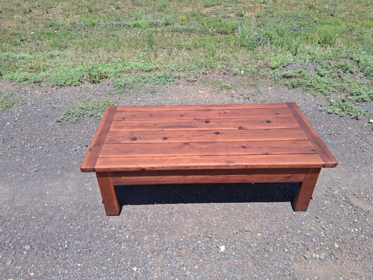 Redwood Coffee Table 30"x60"x18" Stained in Mahogany